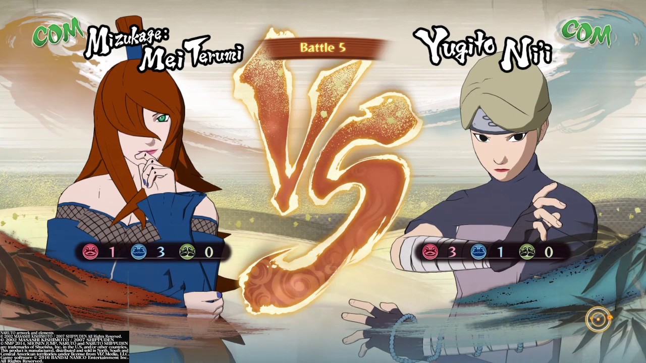 Naruto Shippuden Ultimate Ninja Storm 4 CPU: Mei vs Yugito