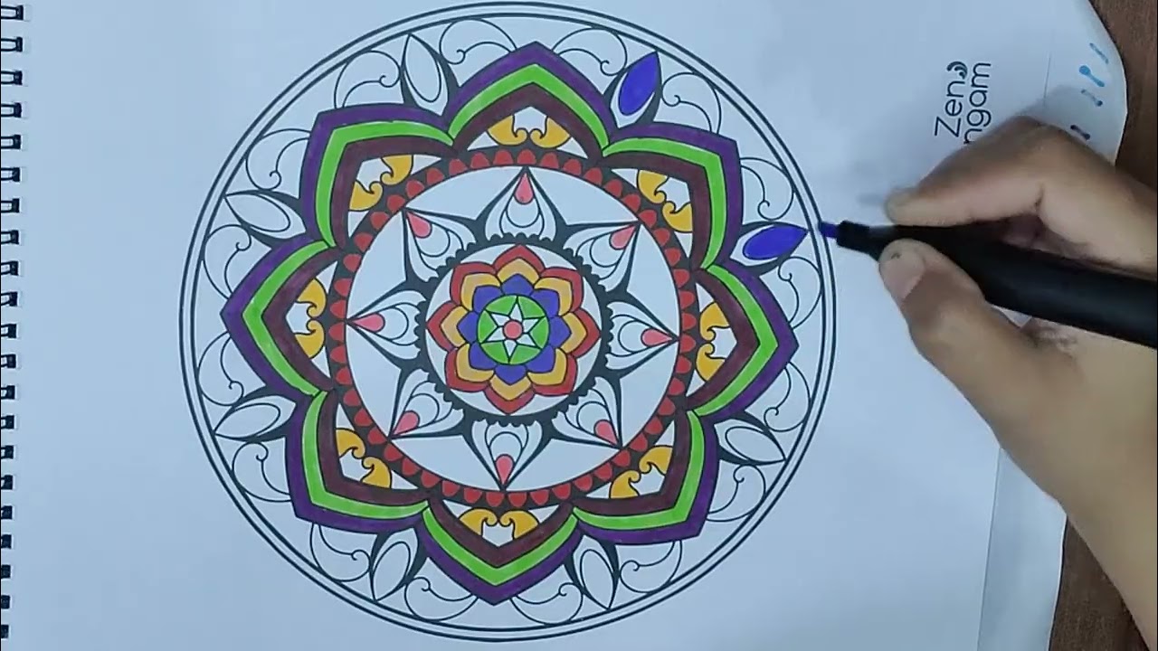 Beautiful mandala colouring 😎 satisfying colouring #mandalaart #meditativemandalaart #mandala #art 
