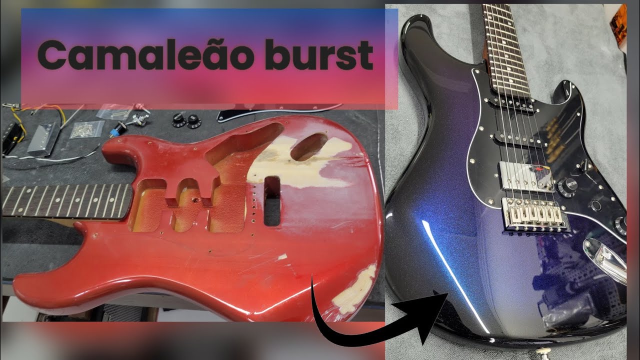 Guitarra Strato MG32 Pintura Camaleão Burst (Camaleão Roxo/azul)