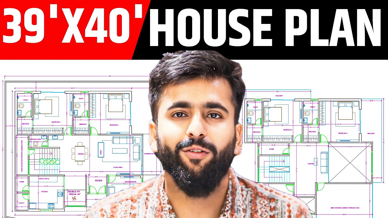 39' x 40' Vastu-Compliant House Plan | Climate-Responsive Design for Better Living in JHARKHAND