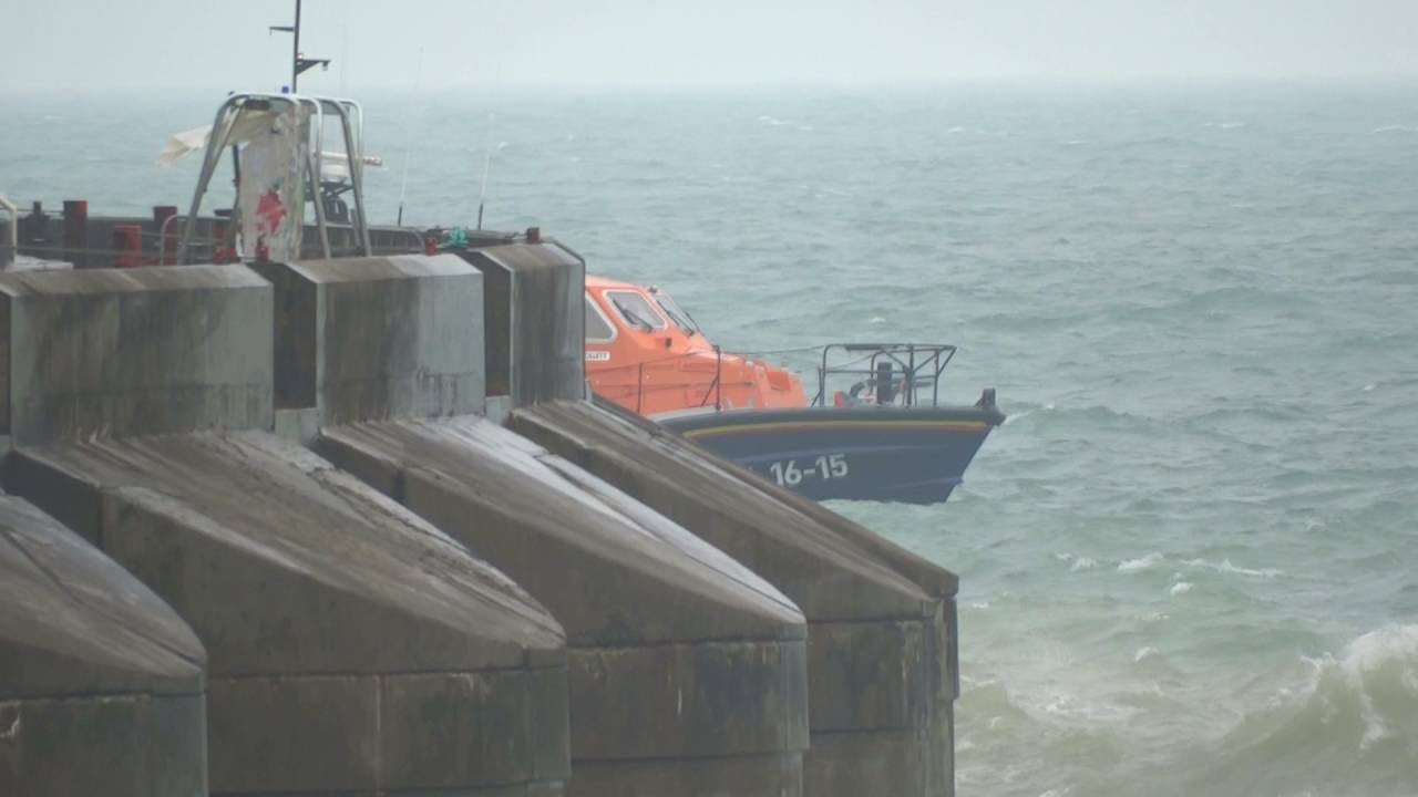 Shoreham All weather Lifeboat Enid Collett leaving Brighton Marina 7/8/16