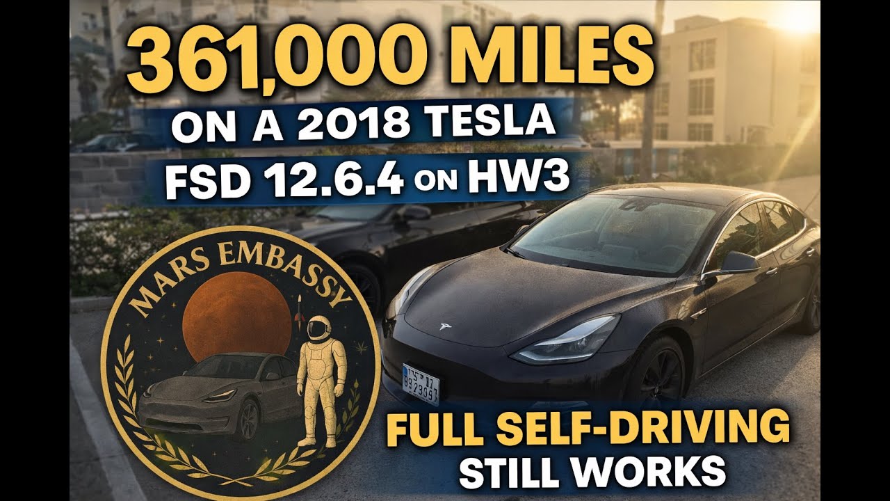 361 000 миль за 3,5 года &mdash; Tesla Model 3 по-прежнему работает на FSD 12.6.4 (тест HW3 в реальных ...