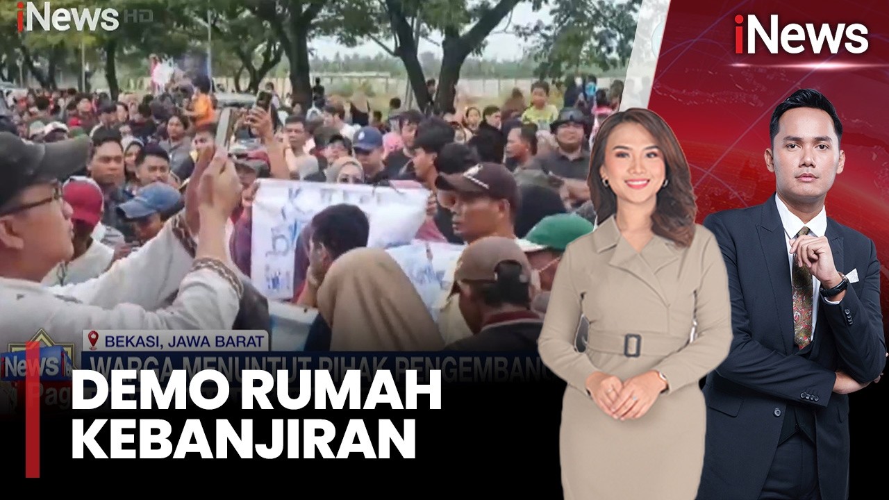 Ratusan Warga Bekasi Demo di Vila Cikarang, Tuntut Pengembang Atasi Banjir |iNews Pagi (24/02)