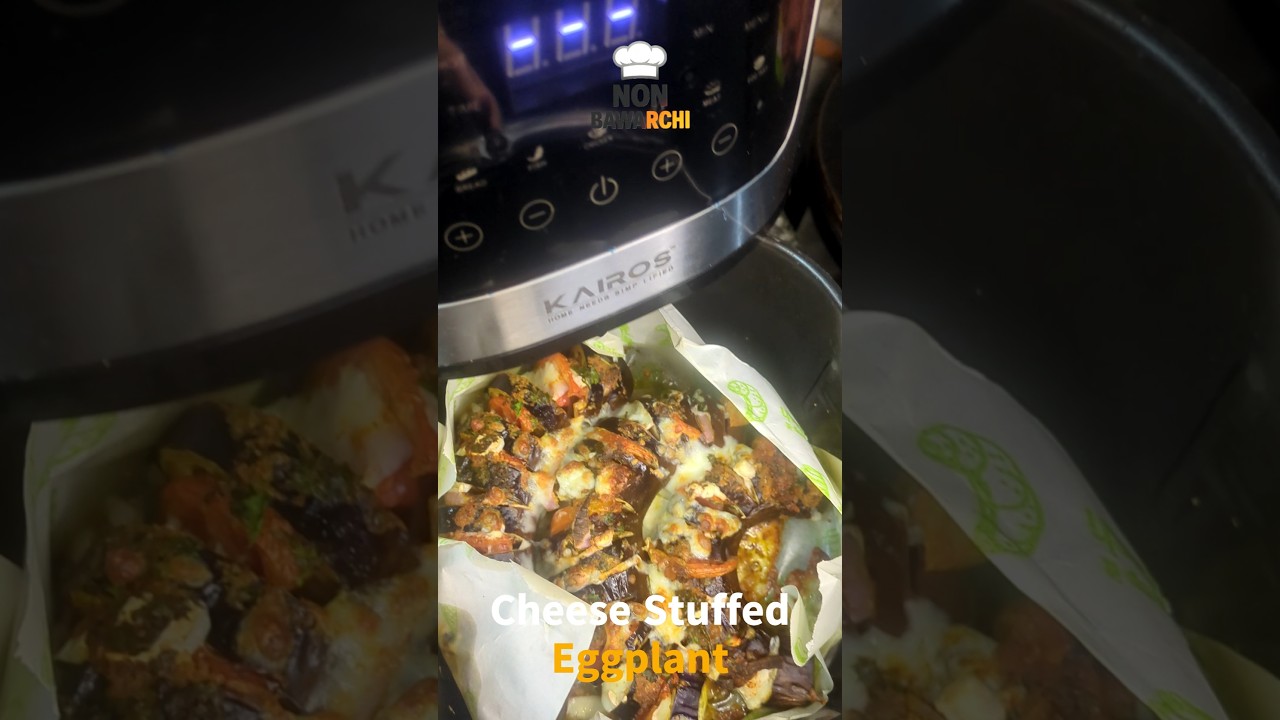 Cheese Stuffed Eggplant 😍 | Easy Brinjal Recipe #cheese #cooking #brinjal #eggplantrecipe #desifood