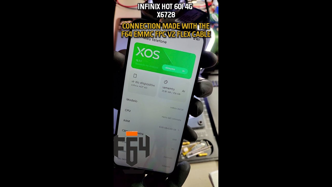 Infinix Hot 60i 4G X6728 Connection made with the F64 EMMC FPC V2 FLEX Cable #f64 @thefonefix