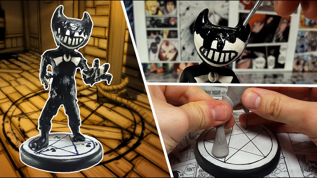 How to make INK BENDY from the game BATIM ⚫⚪⚫ Polymer Clay Tutorial ⚫⚪⚫