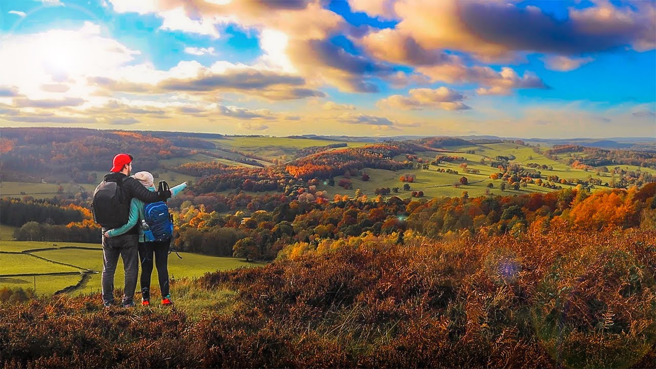 AUTUMN IN THE PEAK DISTRICT - Relaxing Forest Nature Hike [Fall ASMR]