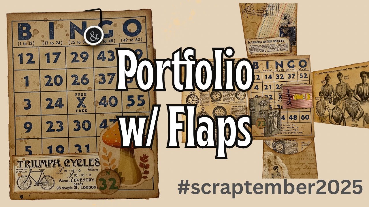Bingo Portfolio Flip Flap Card | Ephemera for Junk Journals