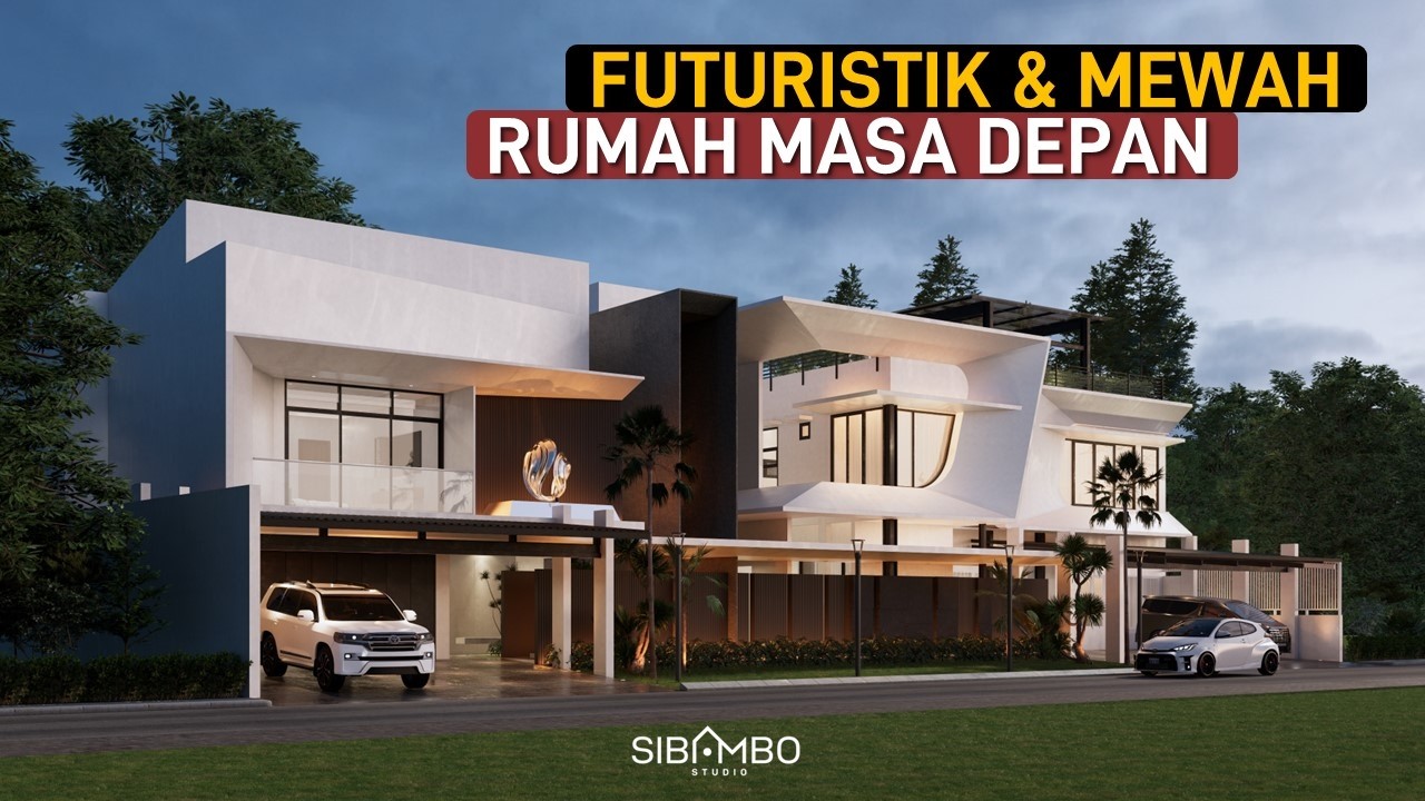 AURORA RESIDENCE | Desain Rumah Mewah Futuristik 3 Lantai 7 Kamar Tidur di Lahan 1406 m2
