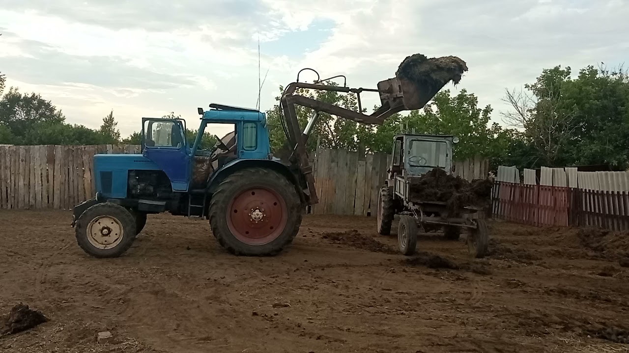 самодельный погрузчик на заднюю навеску мтз в работе.