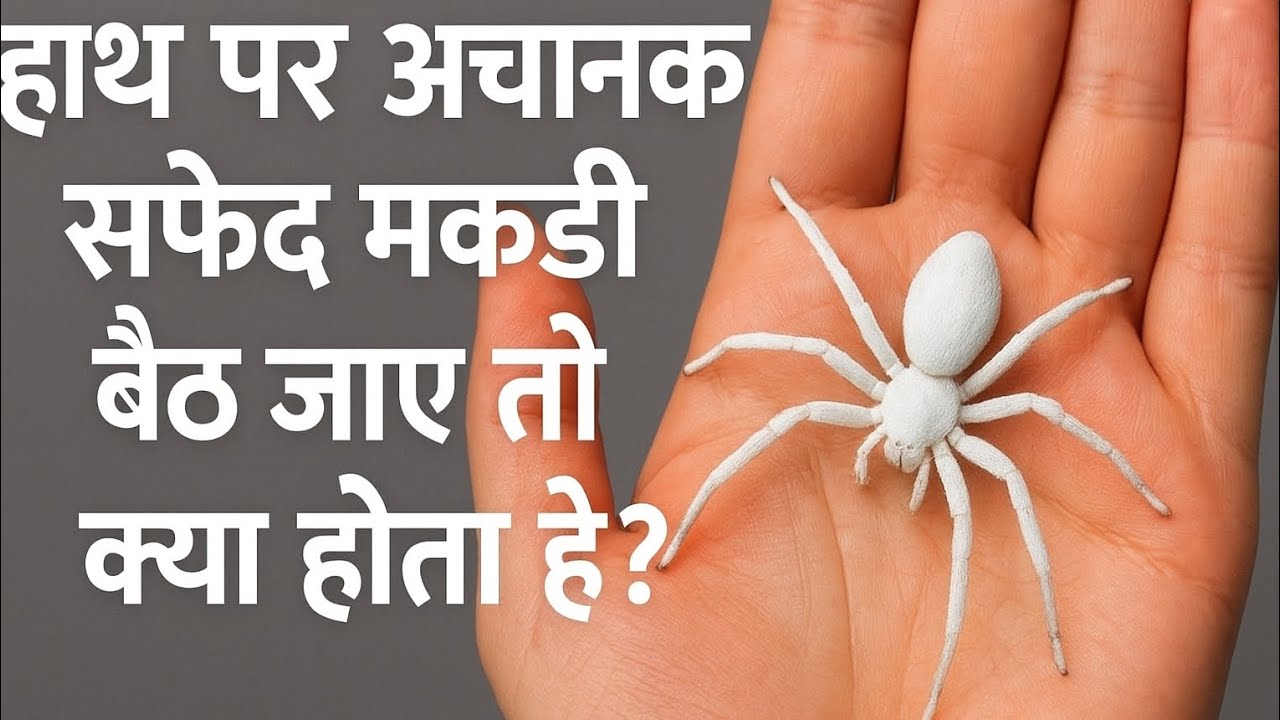 😲 🕷️हाथ पर अचानक सफेद मकड़ी बैठ जाए तो क्या होता है? | White Spider on Hand Meaning in Hindi |
