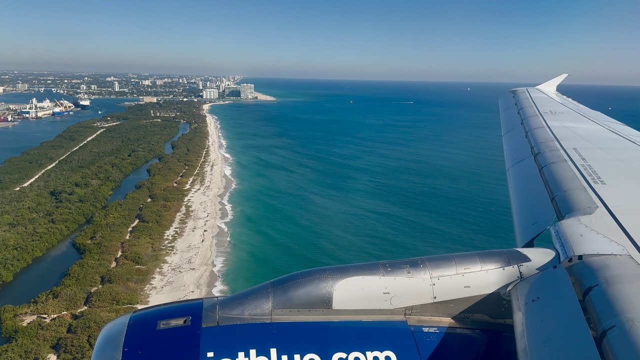 4K | JetBlue Airways Airbus A320-200 (N534JB) Sunny & Clear Morning Fort Lauderdale Landing