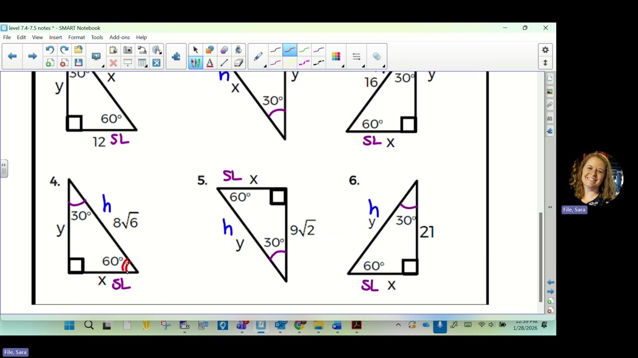 level geometry - 7.5 notes - special right triangles (30-60-90)