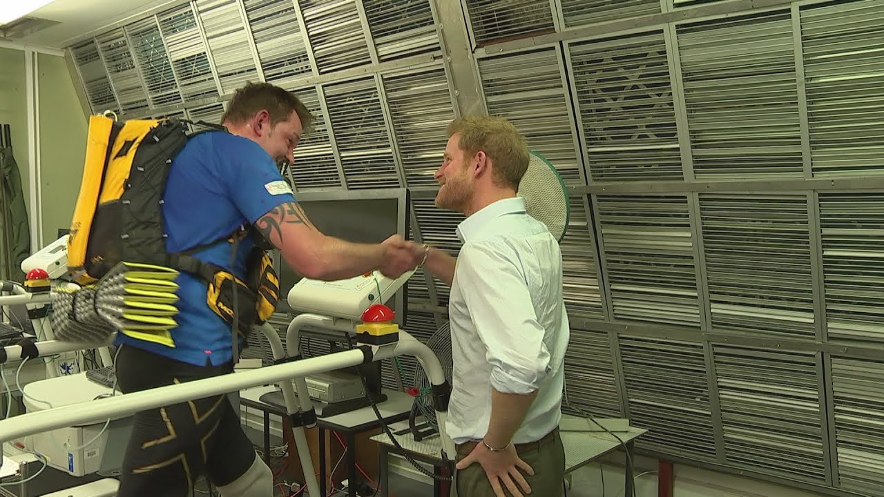 Prince Harry surprises double amputee training for endurance race