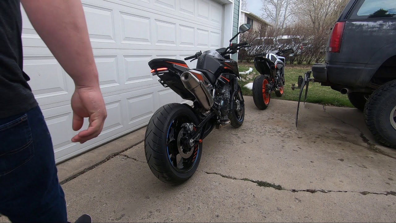 2020 KTM Duke 890R DECATTED with SC Project Slip On Exhaust clips