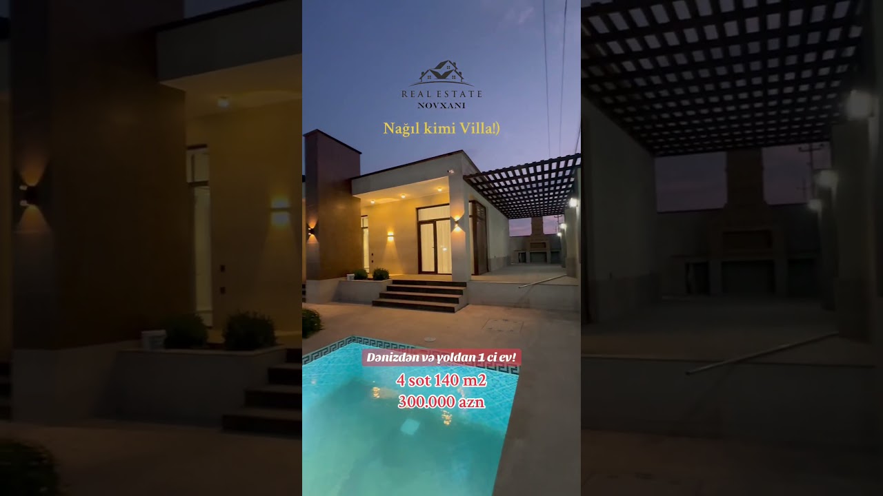NOVXANIDA 4 SOTDA M&Ouml;HTƏŞƏM VİLLA SATILIR! DƏNİZ KƏNARINDA! !REAL ESTATE NOVXANI ! #shorts