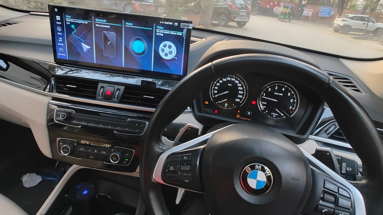 Bmw X1 upgrade android carplay system 12 cm size #bmw #caraccessories #viral 