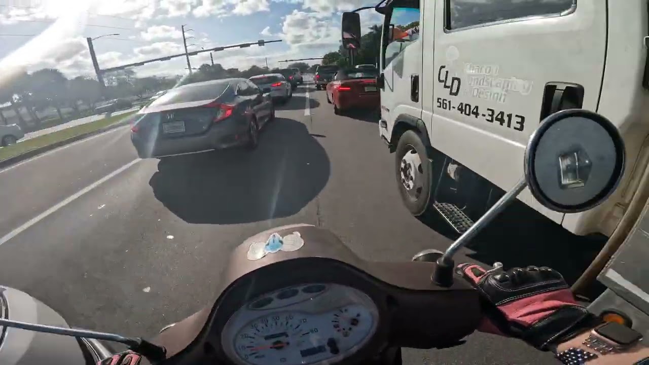 Driving Home From Boca Scooters On 169cc Scooter