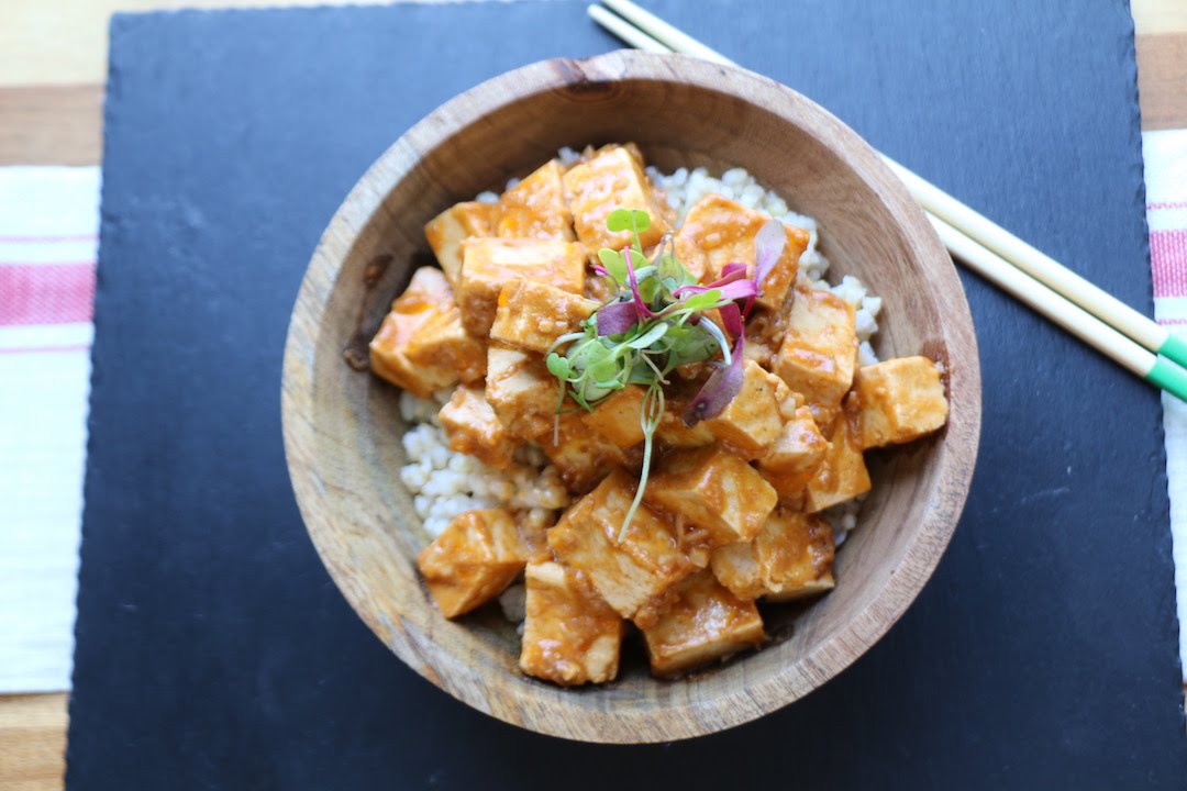 Tofu with peanut sauce | The Buddhist Chef