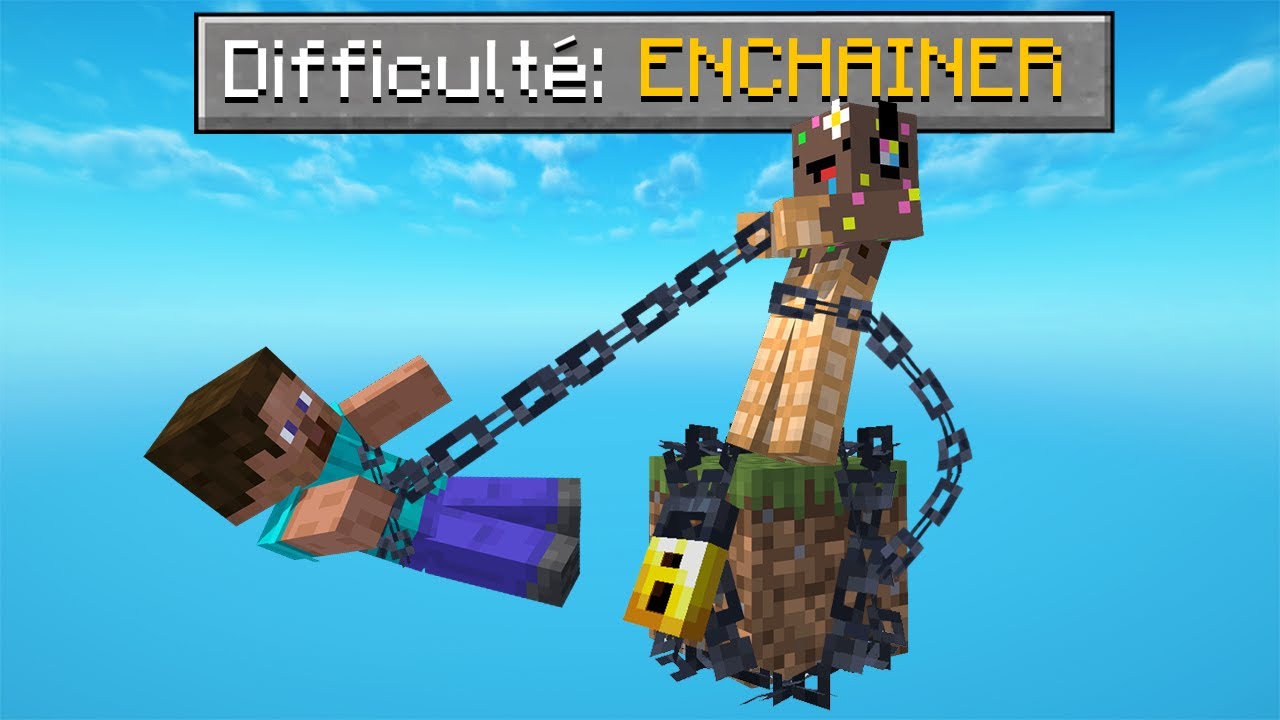 Survivre en étant ENCHAÎNER sur un BLOC dans Minecraft..