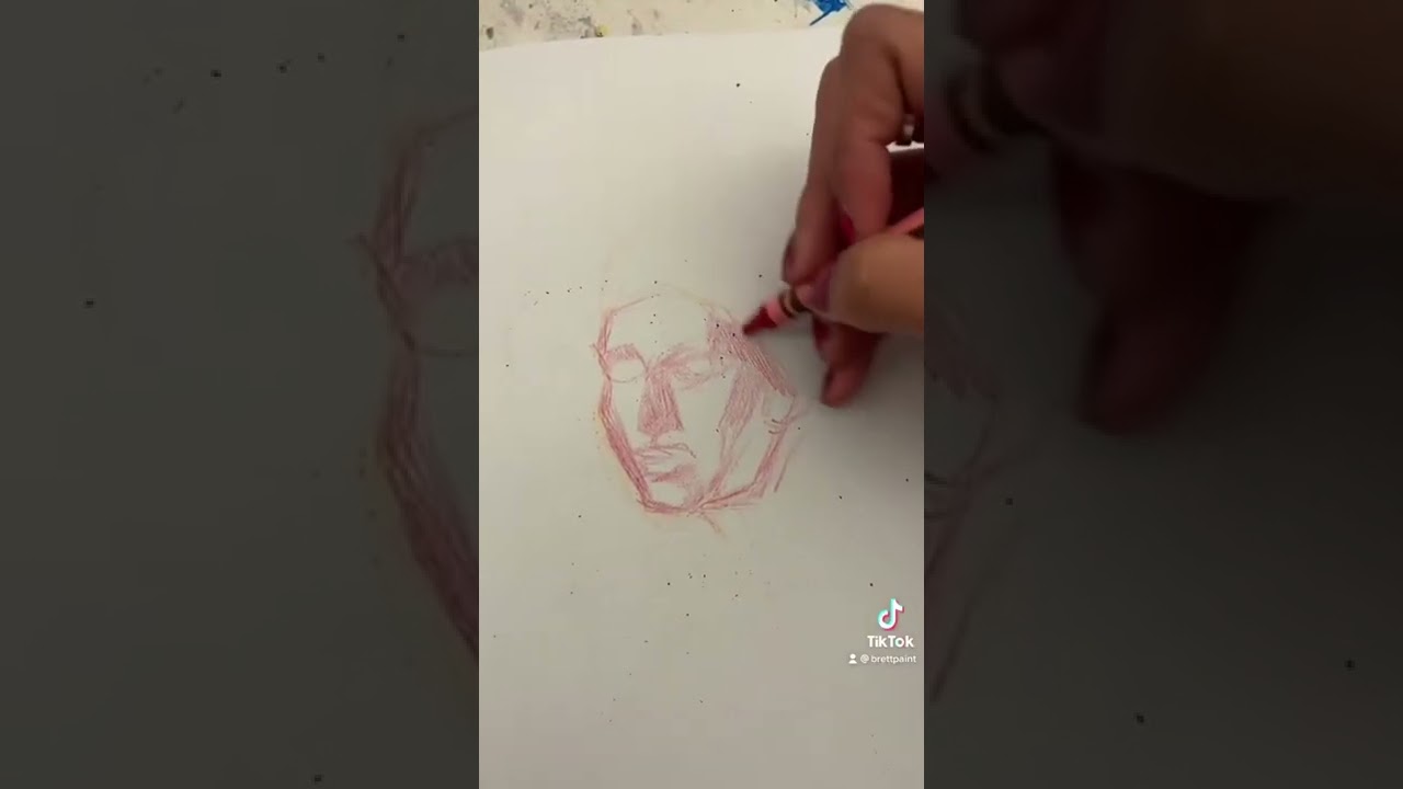Trying to draw a realistic face with crayons  🖍 #shorts