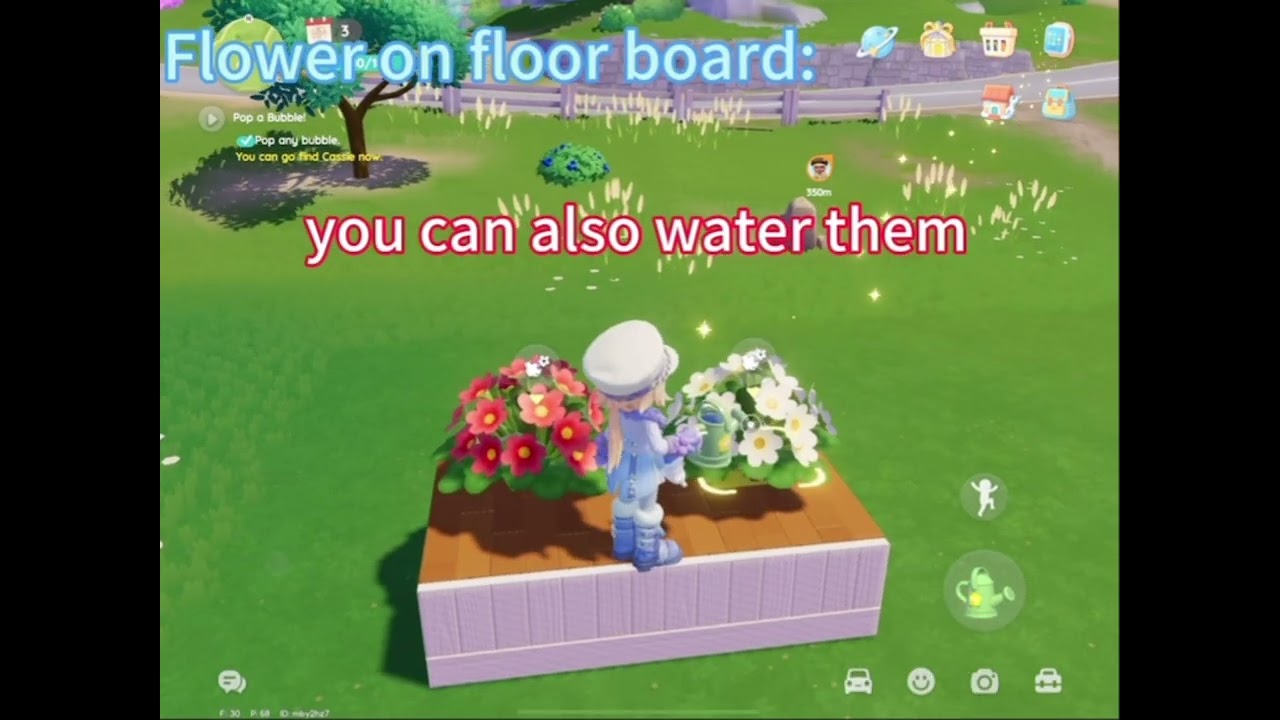 Heartopia building techniques [placing flower&planter on floor boards]
