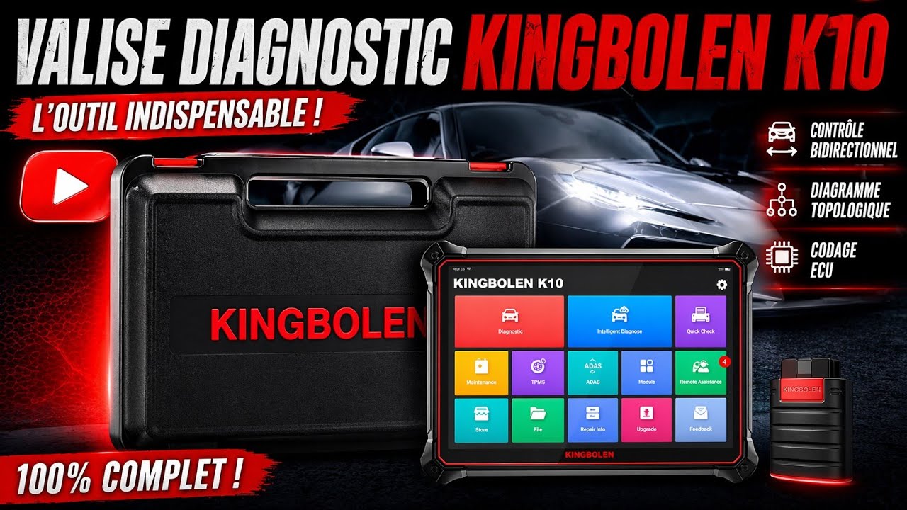 Valise diagnostic Kingbolen K10 vidéo Présentation et Test 👍✔💪⚡