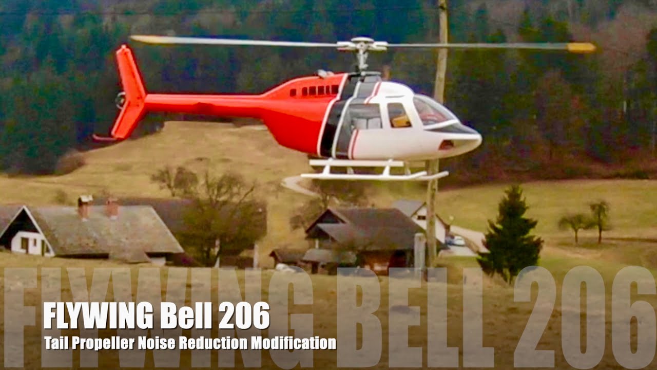 FLY WING Bell 206 Scale Helicopter - Tail Prop Noise Reduction Flight Test