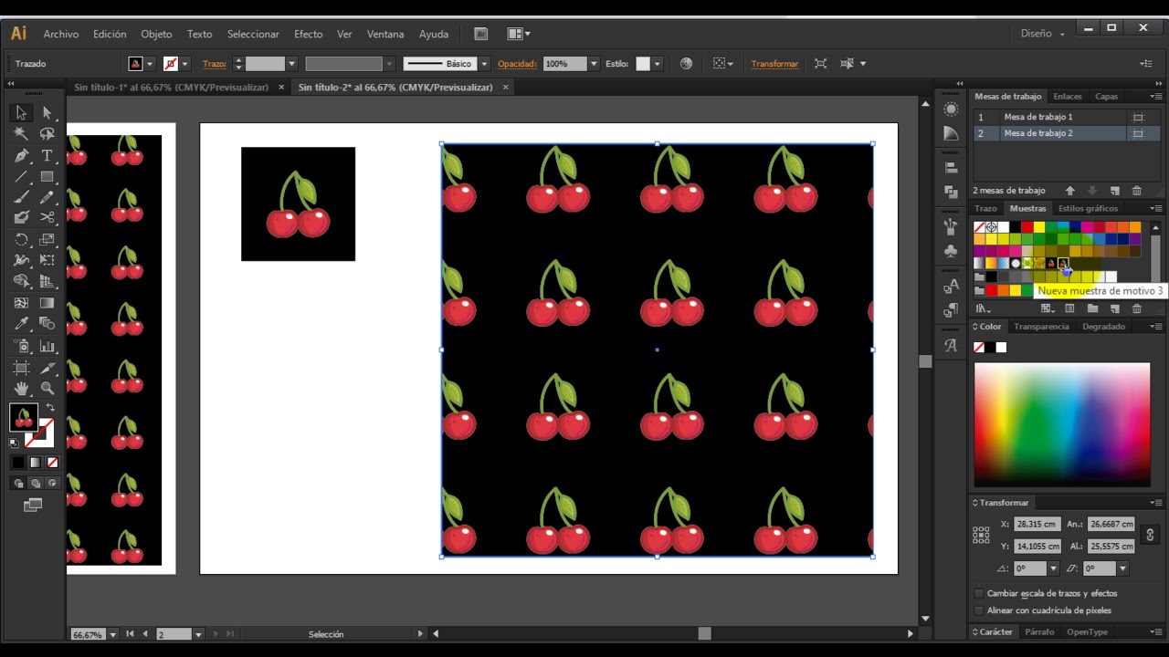 Patrón de repetición o estampado continuo en illustrator
