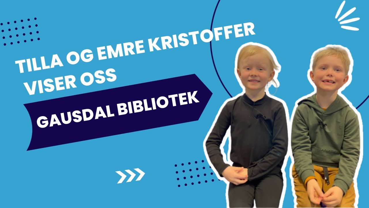 Tilla og Emre Kristoffer viser oss Gausdal bibliotek