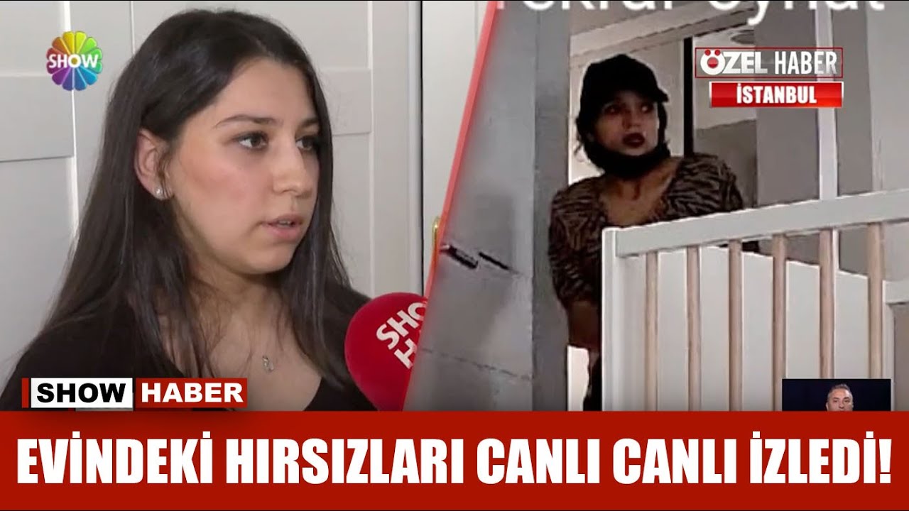 Evindeki hırsızları canlı canlı izledi!