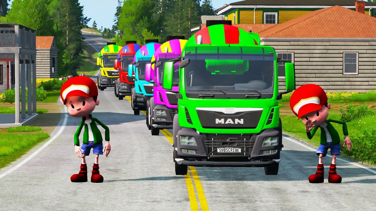 Flatbed Truck McQueen | Transportation with Truck - Pothole vs Car #001  BeamNG.Drive Gameplay