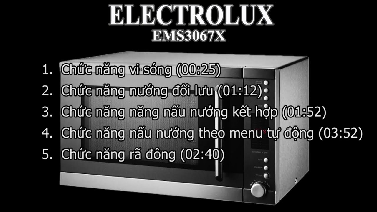 Hướng Dẫn Sử Dụng L&ograve; Vi S&oacute;ng Kết Hợp Nướng Electrolux EMS3067X