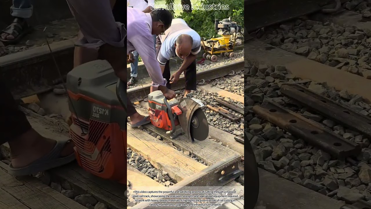 Satisfying Heavy Metal Cutting: Slicing Through a Steel Rail Track! 🚂💥