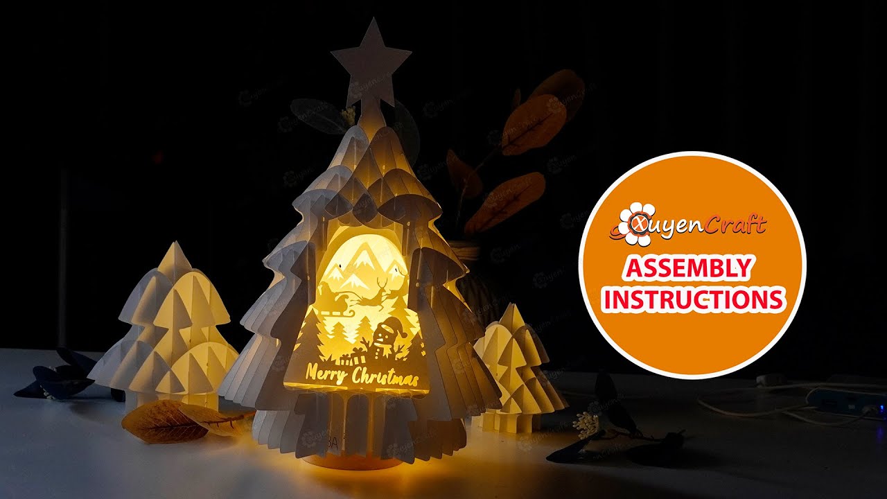 Instructions Cutting Cricut & Assembling Christmas Tree Lighting Pop Up | SVG for Cricut, Cameo 4