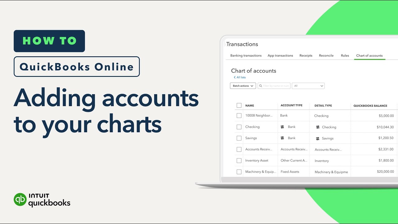 How to add accounts to your chart of accounts in QuickBooks - step by step guide for businesses