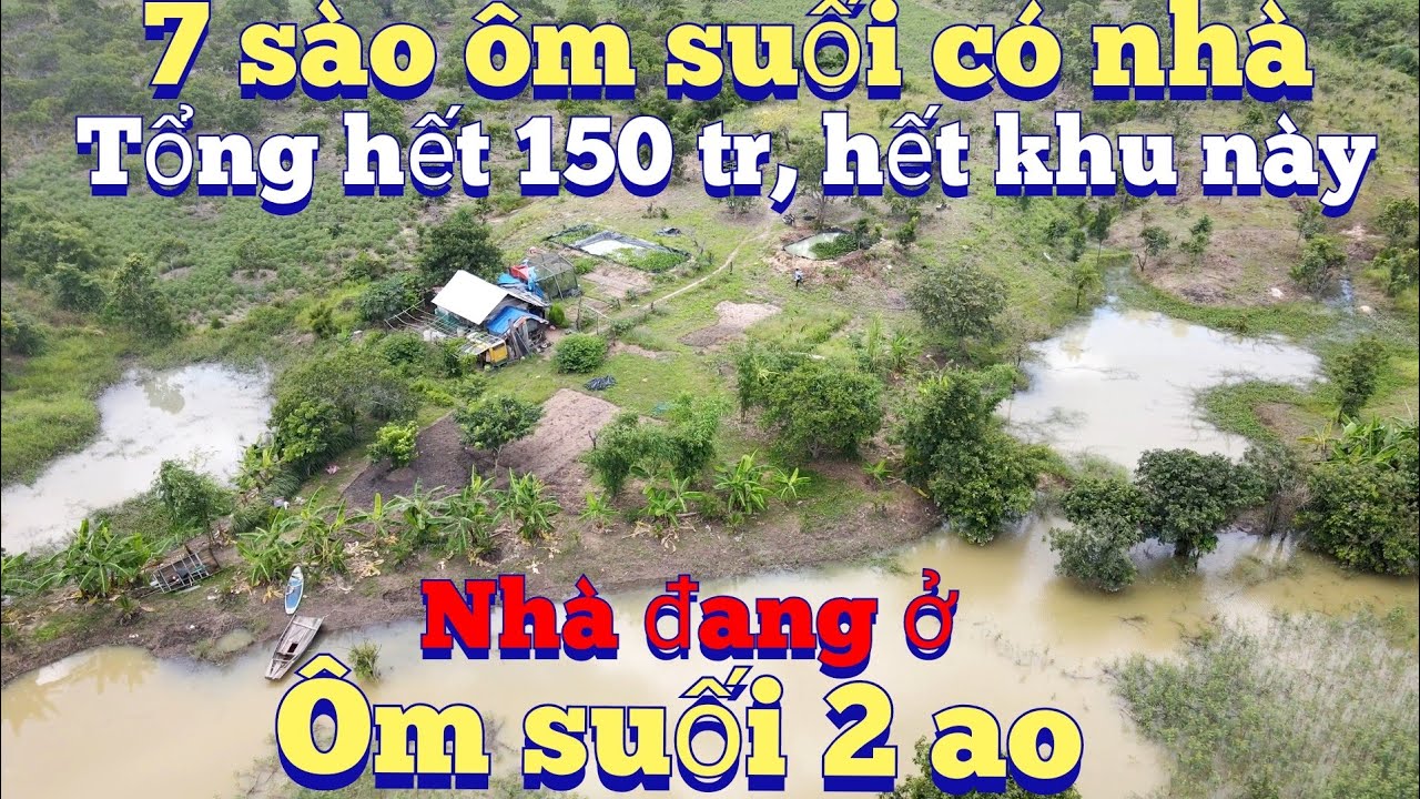 Cần nhượng 7 sào đất có 3 ao có nhà ôm suối cực đẹp view nghỉ dưỡng