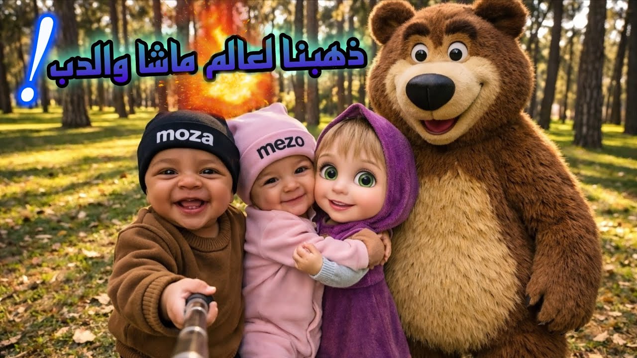 موزا وميزو ذهبو إلى عالم ماشا والدب 😮💥#موزا وميزو💕