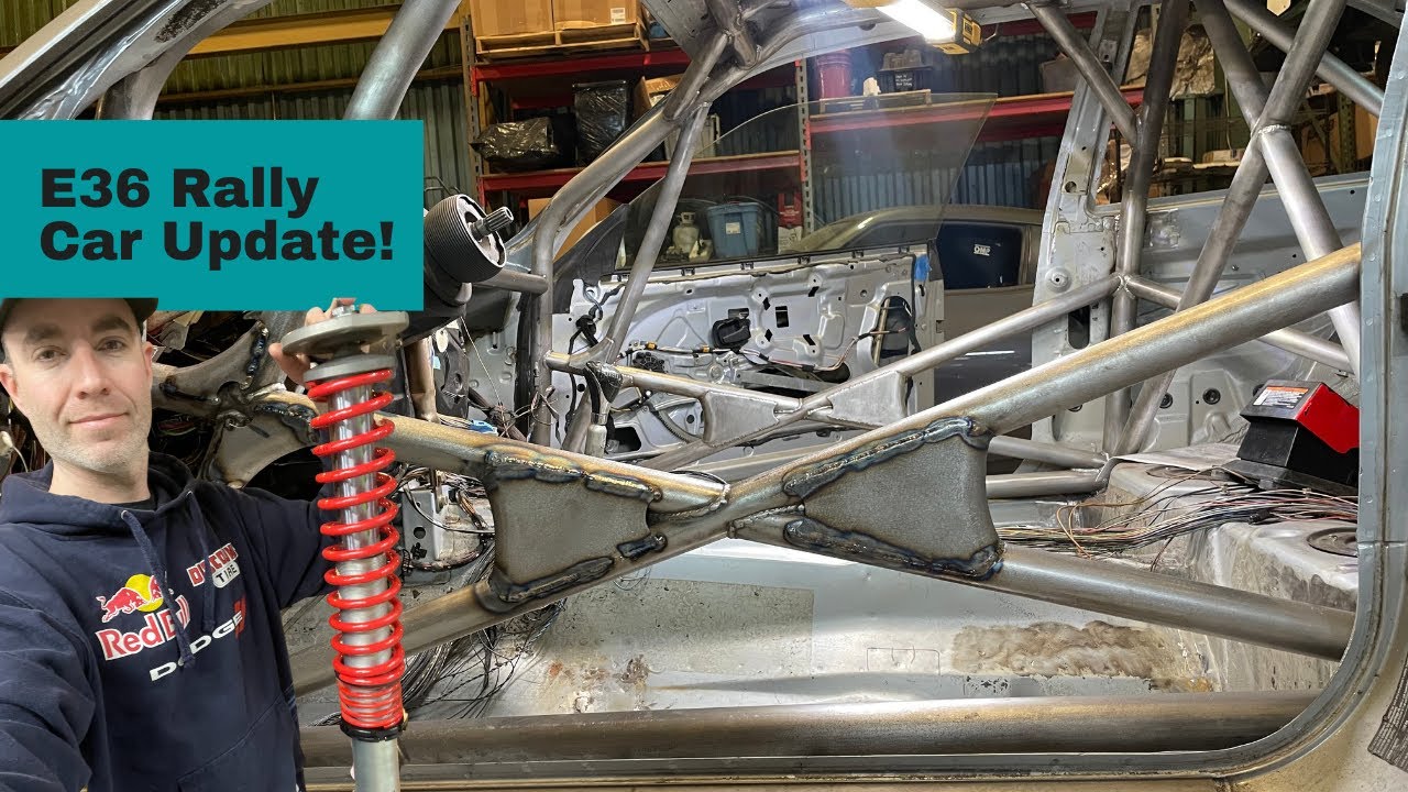 E36 M3 RALLY Car Part 2:  Long travel shocks, Roll Cage Gussets and Neglect!