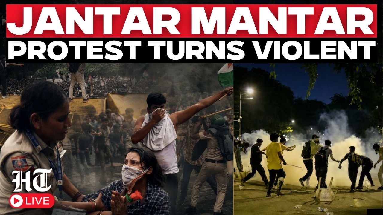 CJP Protest LIVE: Jantar Mantar Protest Turns Violent Amid Heavy Stone Pelting On Delhi Police