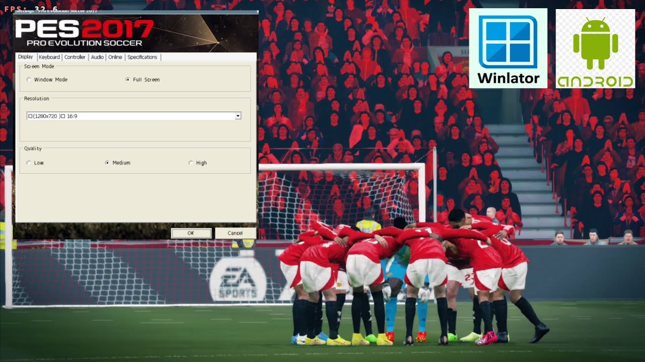 PES 2017 Winlator Android | Update Patch 2024 | Gameplay Setting Medium PES 2017