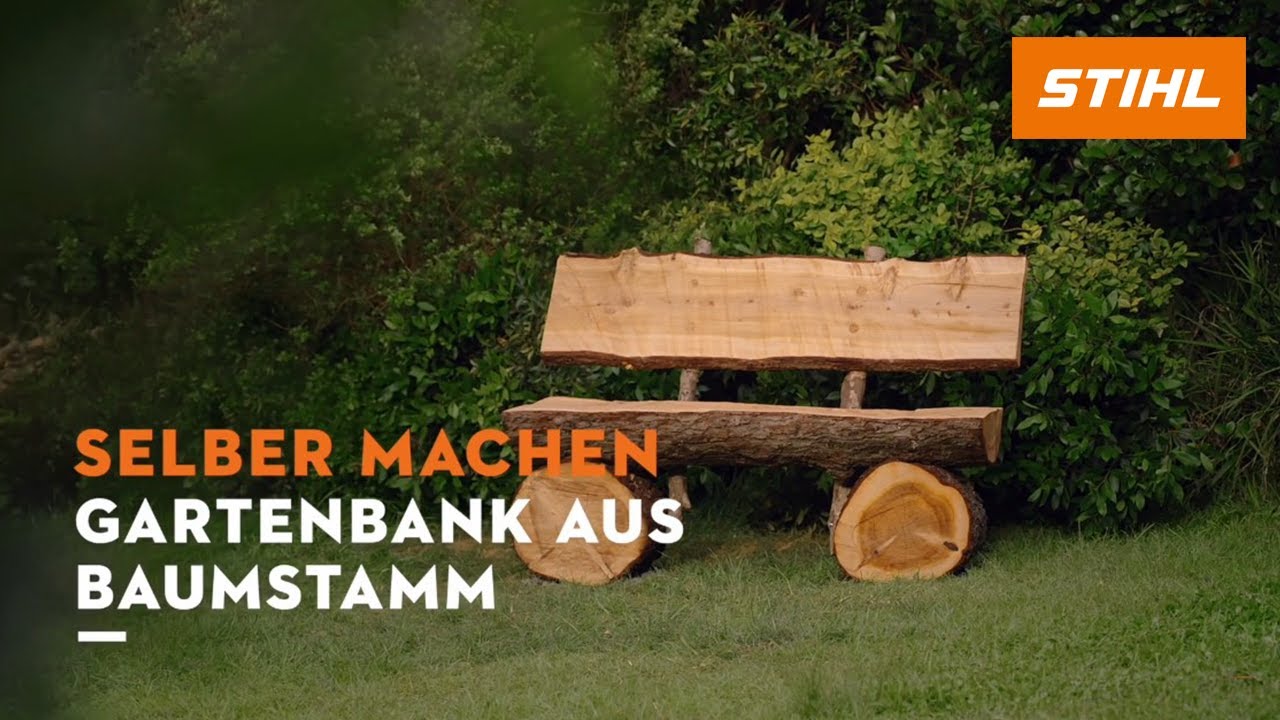 Selber machen: Gartenbank aus Baumstamm