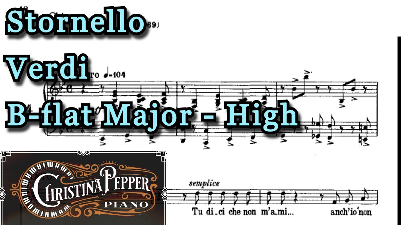 Stornello Piano Accompaniment Verdi B-flat Major High Karaoke