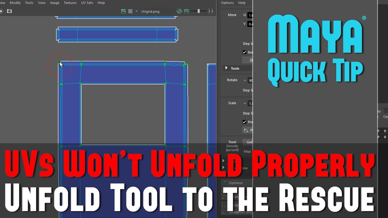Maya Quick Tip 19: Unfold Tool to the Rescue When UVs Won’t Unwrap Properly