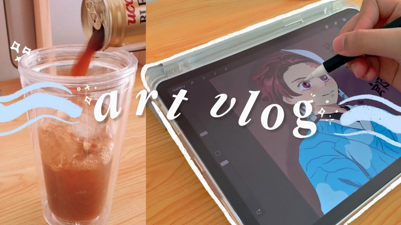 ART VLOG 1🌛 drawing tanjiro kamado using procreate on ipad