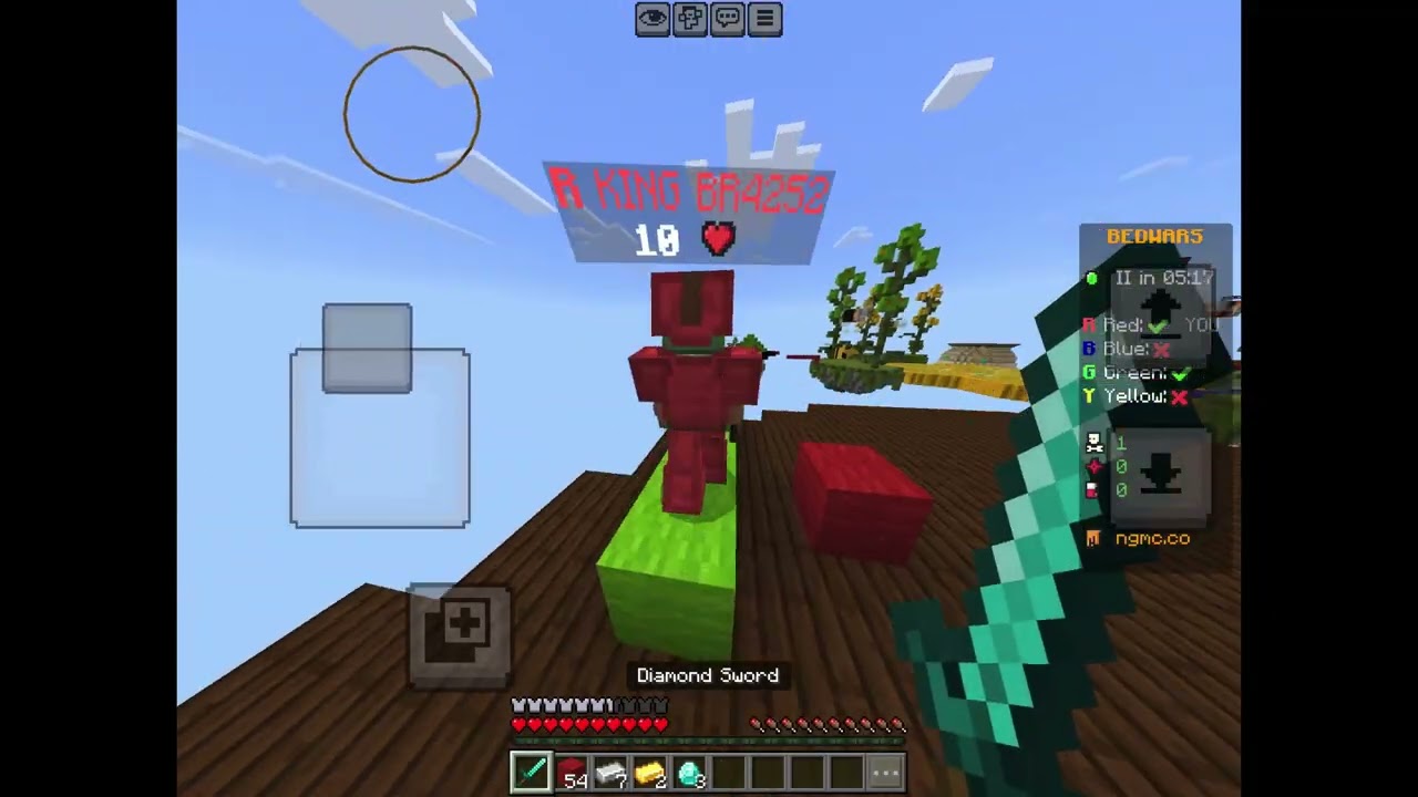 Me playing bedwars with some random teammates