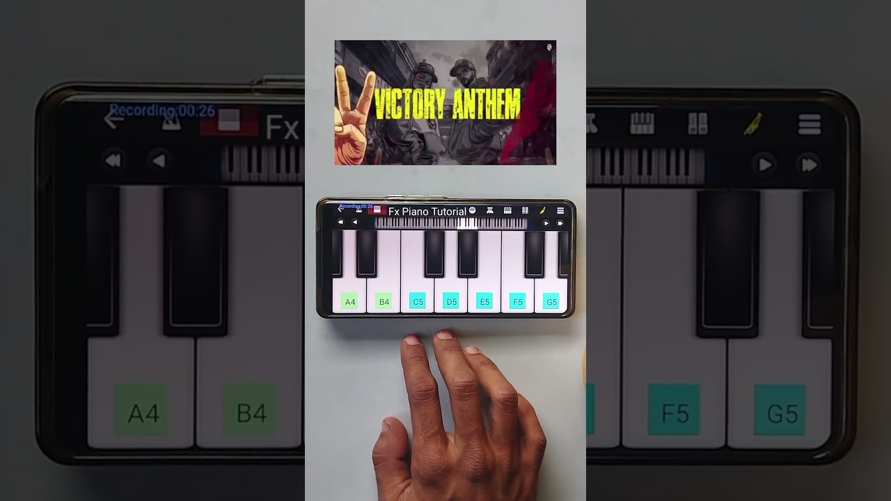 Victory Anthem ✌️On Mobile Piano 💯 Fx Piano Tutorial #victoryanthem #perfectpiano #walkband #bandlab