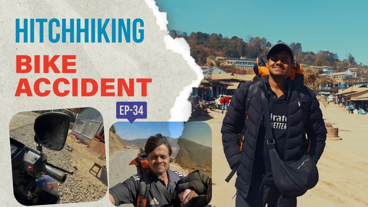 A NIGHT IN MARAM CHURCH ⛪ TO HITCHHIKING TOWARDS WILLONG KHULLEN | BIKE ACCIDENT 😱