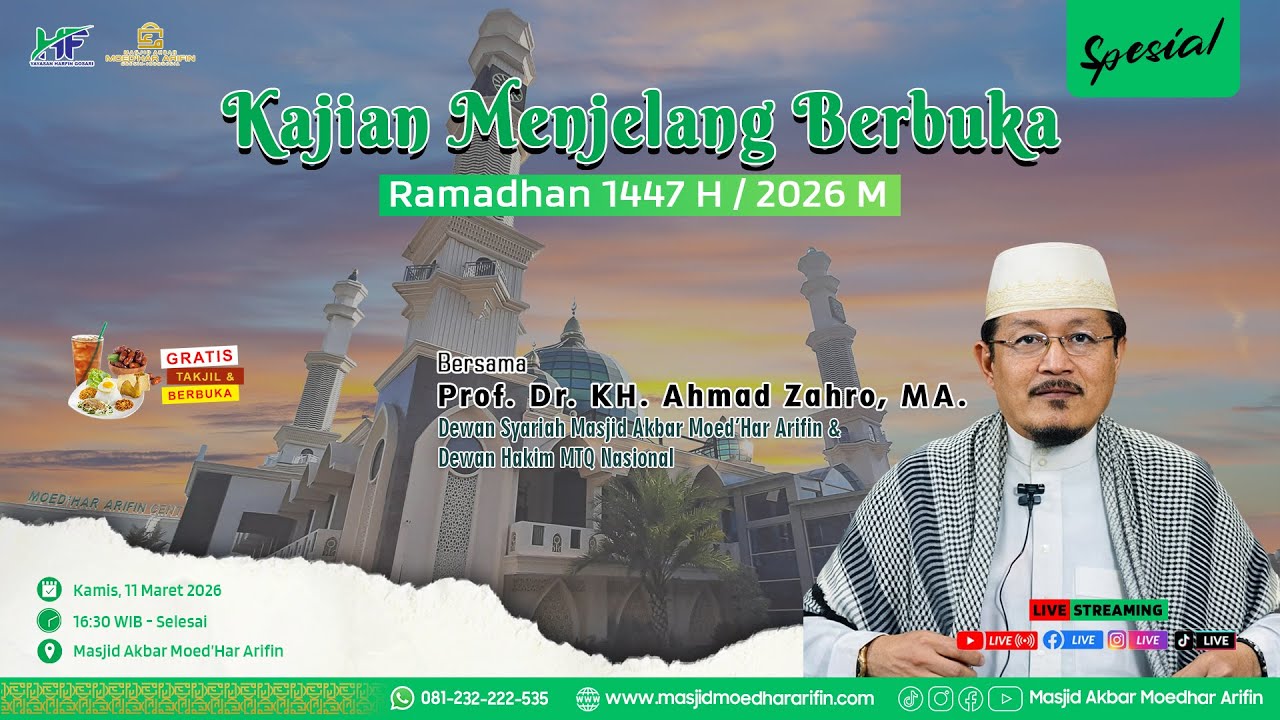 Kajian Spesial Menjelang Berbuka Ramadhan 1447 H - Prof. Dr. KH. Ahmad Zahro, MA. | 12 Maret 2026