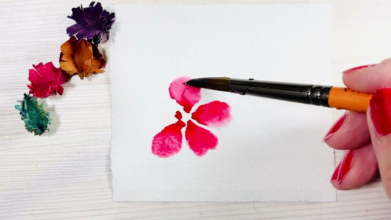 Cute Watercolor Flowers #watercolorpaintingtutorial